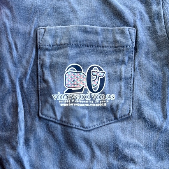 Vineyard Vines Blue Short Sleeve Tee Classic Cotton - Picture 3 of 4